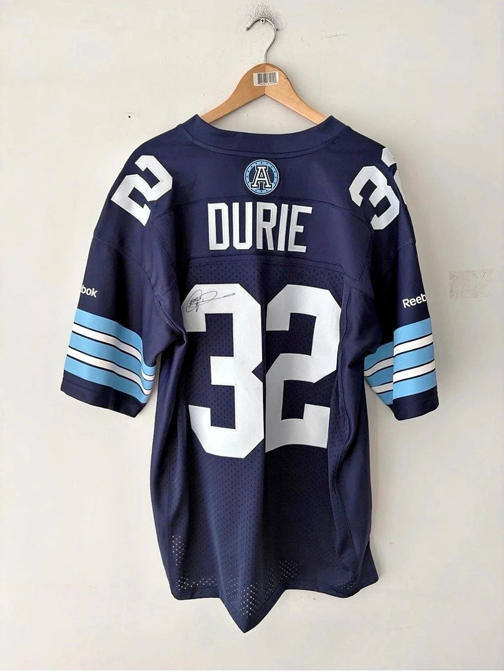 Reebok Toronto Argonauts Durie 32 CFL Jersey Blue & White